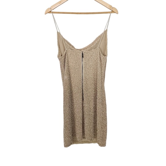 Alice + Olivia Harmie Dress Nude Sequins Mini Dress Size 6 - Picture 3 of 8